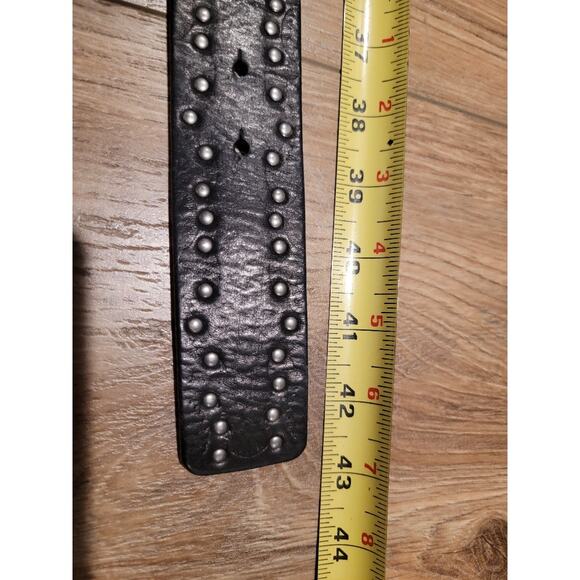 DKNY Leather Studded Belt Women's Sz Large 43"L Boho Edgy Chic - Picture 10 of 11